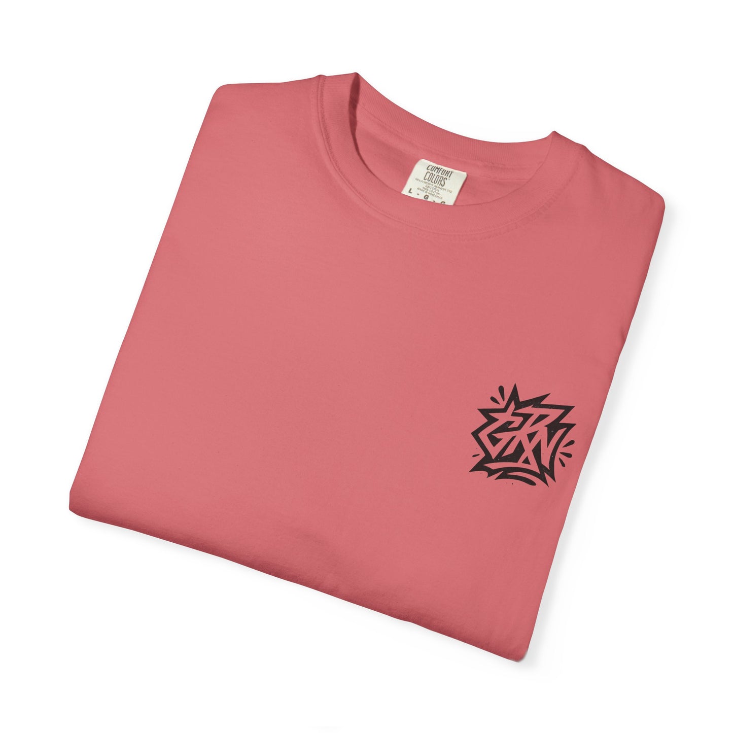 Stylish Unisex Garment-Dyed T-Shirt with Bold Graffiti Design