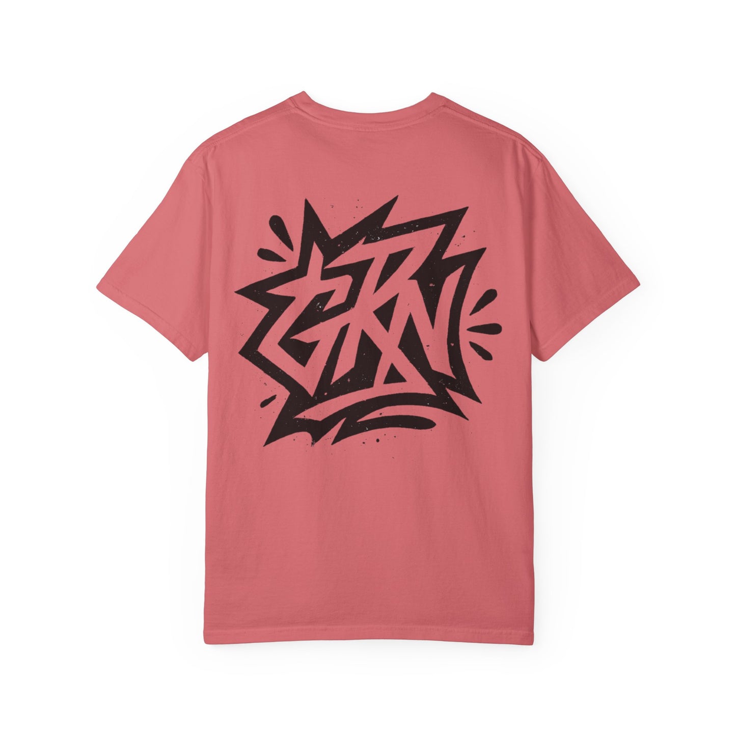 Stylish Unisex Garment-Dyed T-Shirt with Bold Graffiti Design