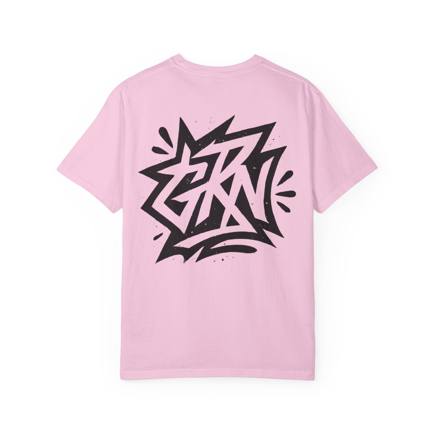 Stylish Unisex Garment-Dyed T-Shirt with Bold Graffiti Design