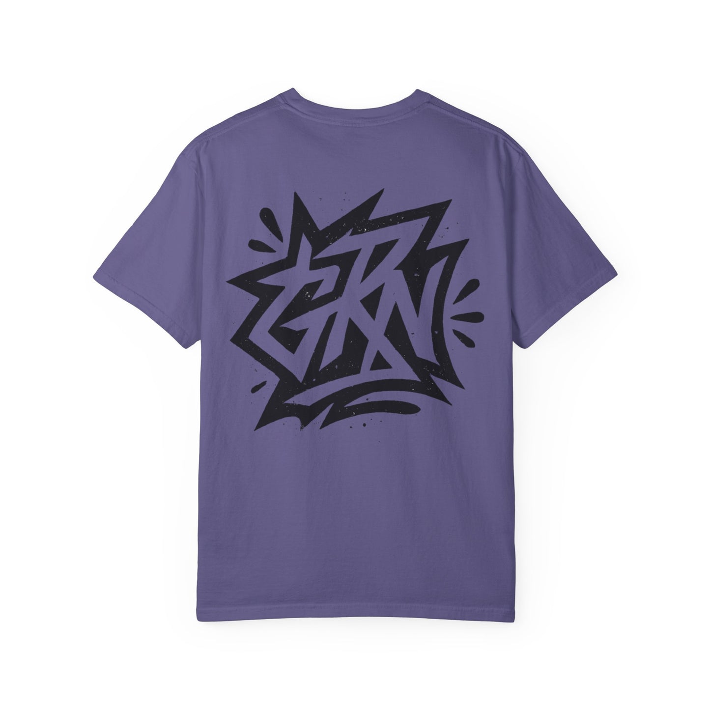 Stylish Unisex Garment-Dyed T-Shirt with Bold Graffiti Design