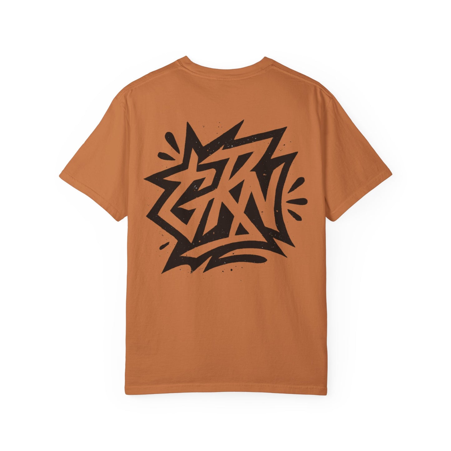 Stylish Unisex Garment-Dyed T-Shirt with Bold Graffiti Design