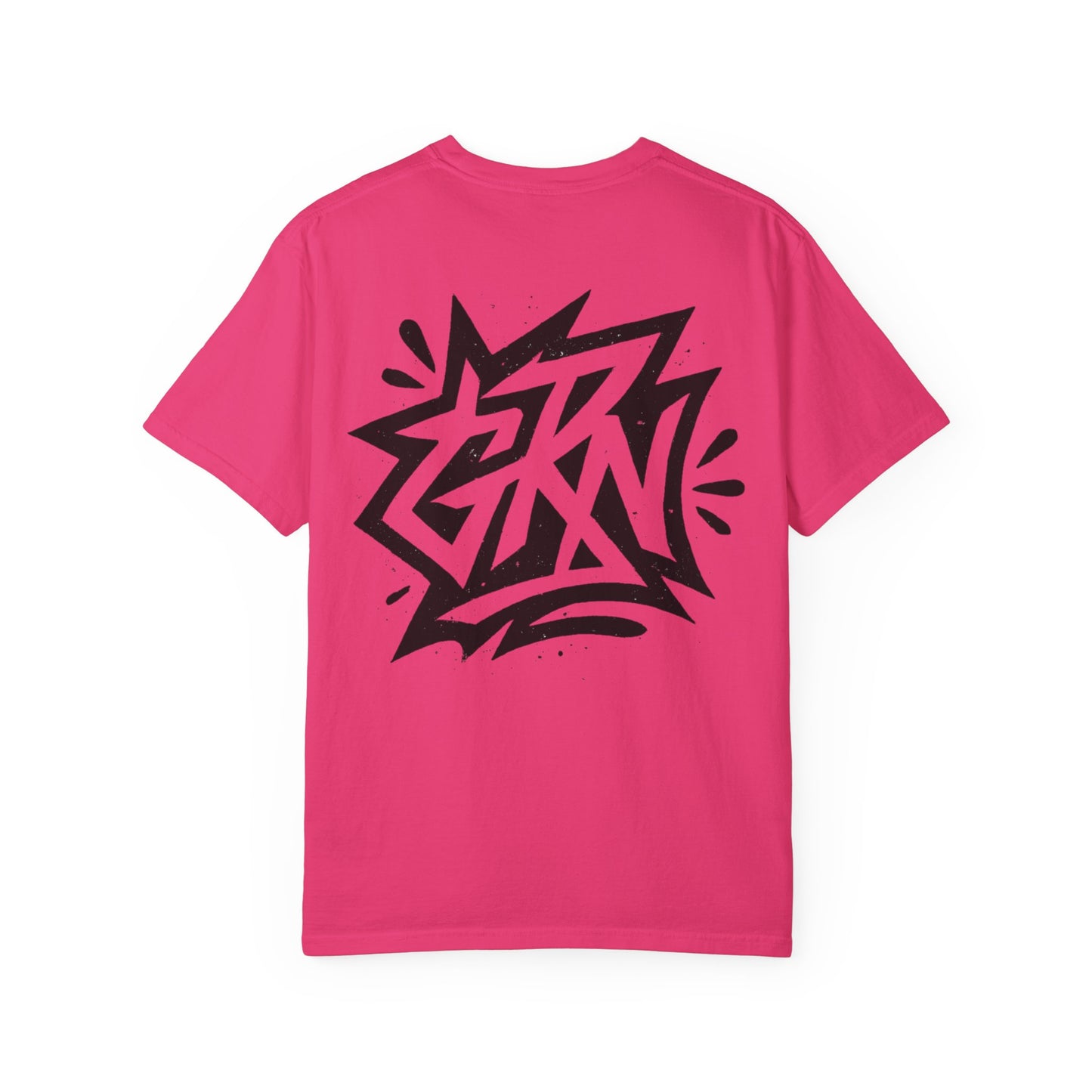 Stylish Unisex Garment-Dyed T-Shirt with Bold Graffiti Design