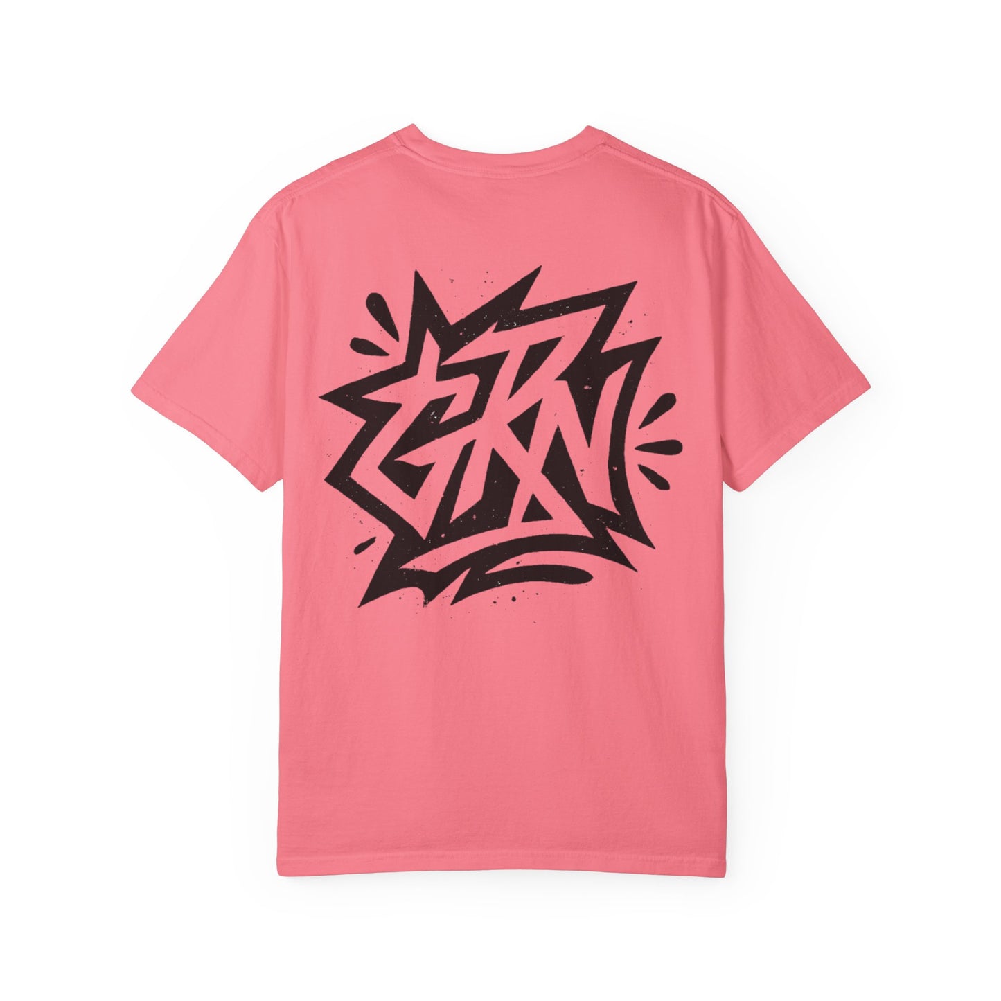 Stylish Unisex Garment-Dyed T-Shirt with Bold Graffiti Design