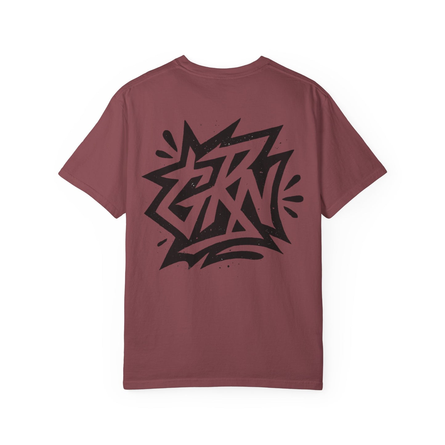 Stylish Unisex Garment-Dyed T-Shirt with Bold Graffiti Design