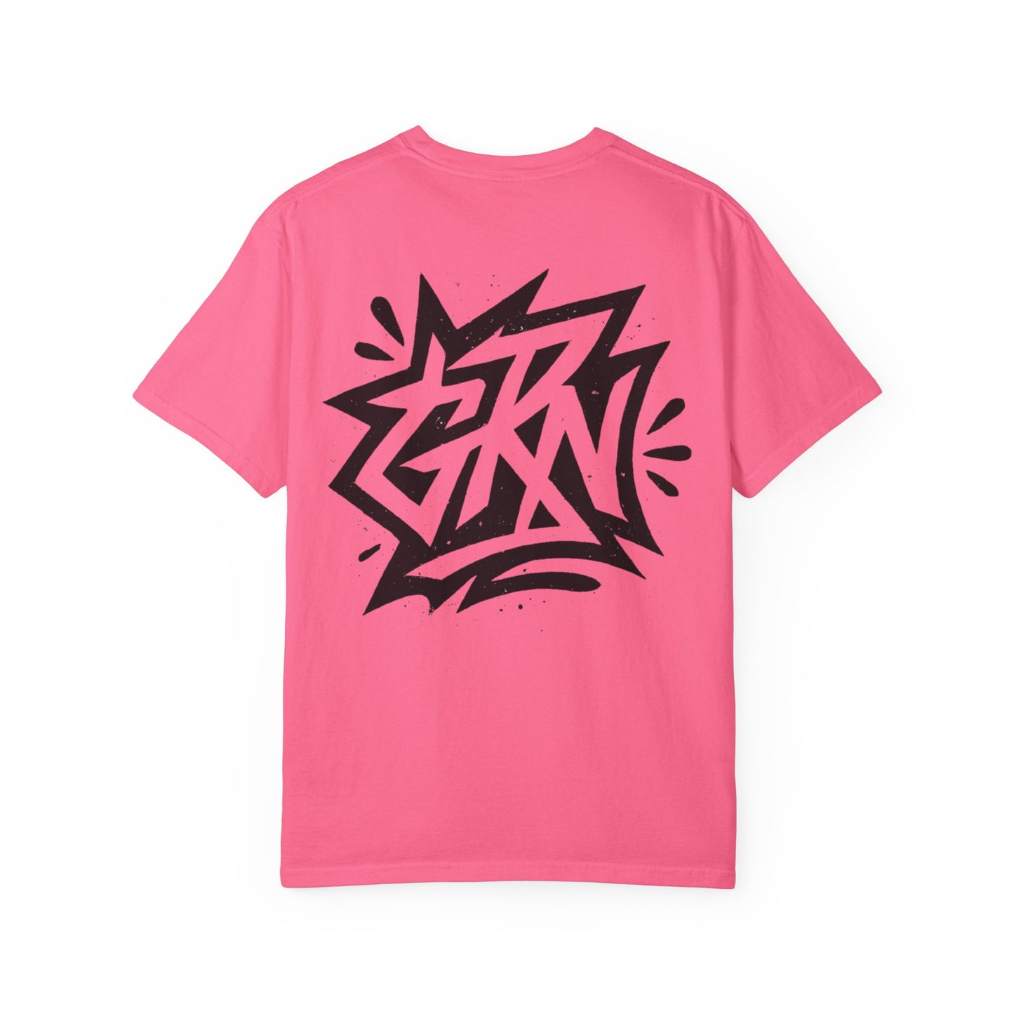 Stylish Unisex Garment-Dyed T-Shirt with Bold Graffiti Design