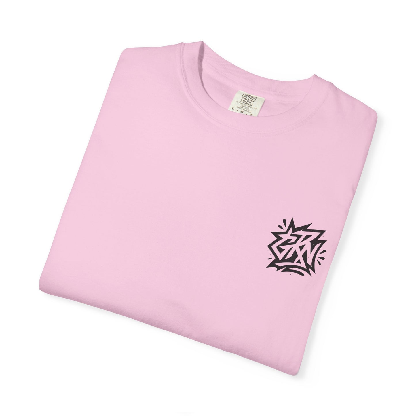 Stylish Unisex Garment-Dyed T-Shirt with Bold Graffiti Design