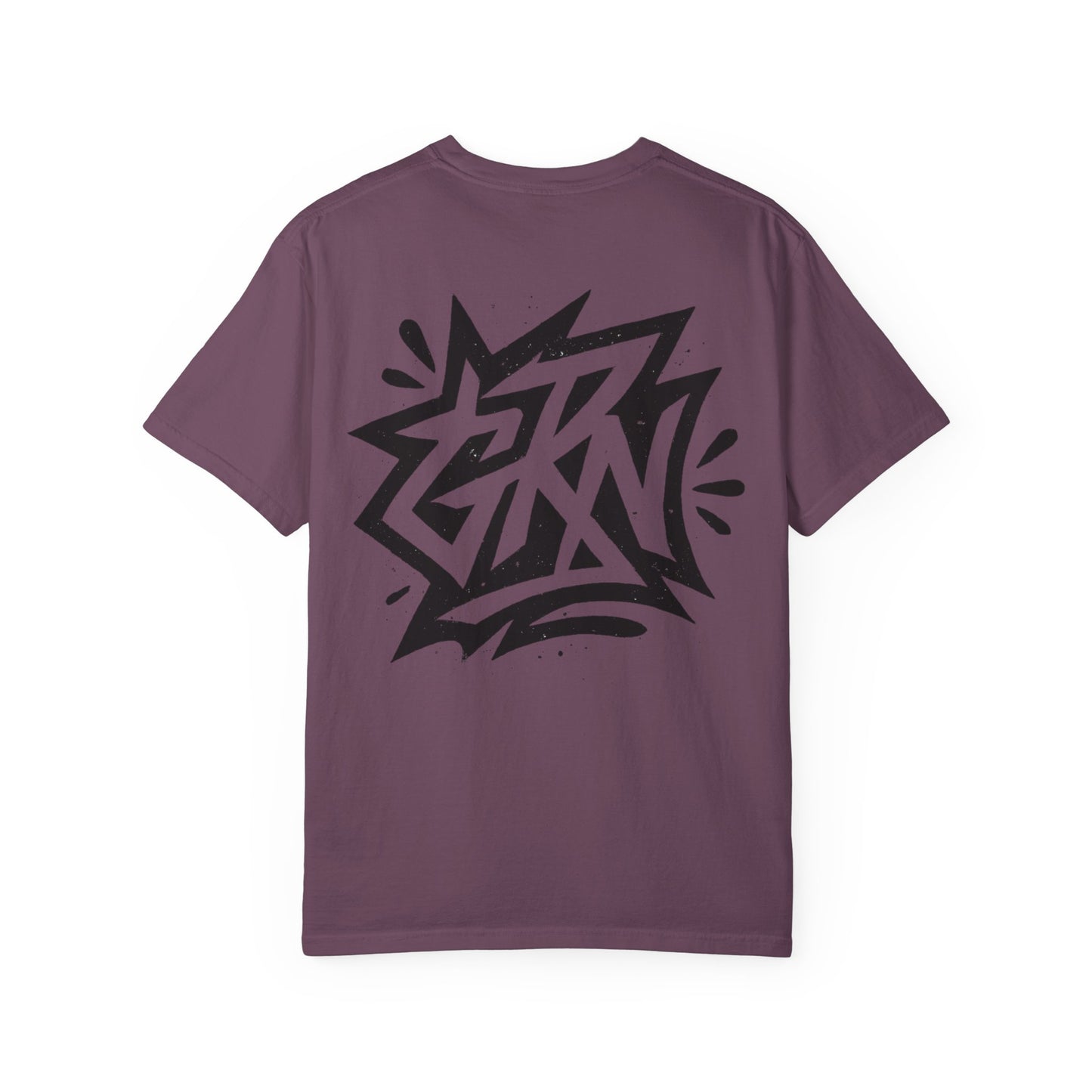 Stylish Unisex Garment-Dyed T-Shirt with Bold Graffiti Design