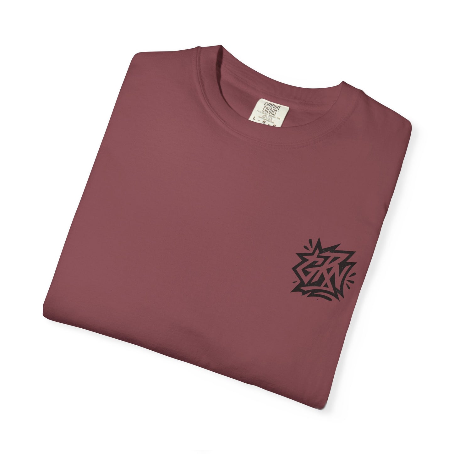 Stylish Unisex Garment-Dyed T-Shirt with Bold Graffiti Design