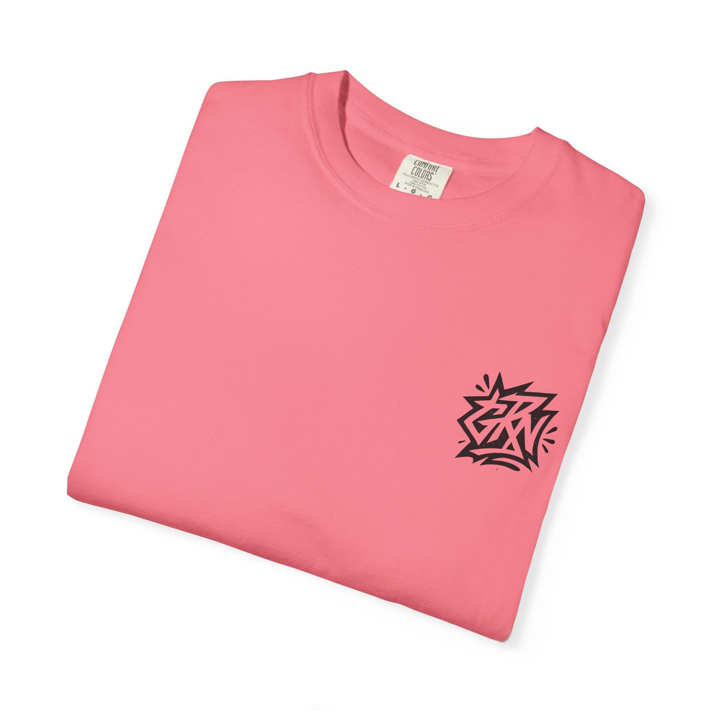 Stylish Unisex Garment-Dyed T-Shirt with Bold Graffiti Design