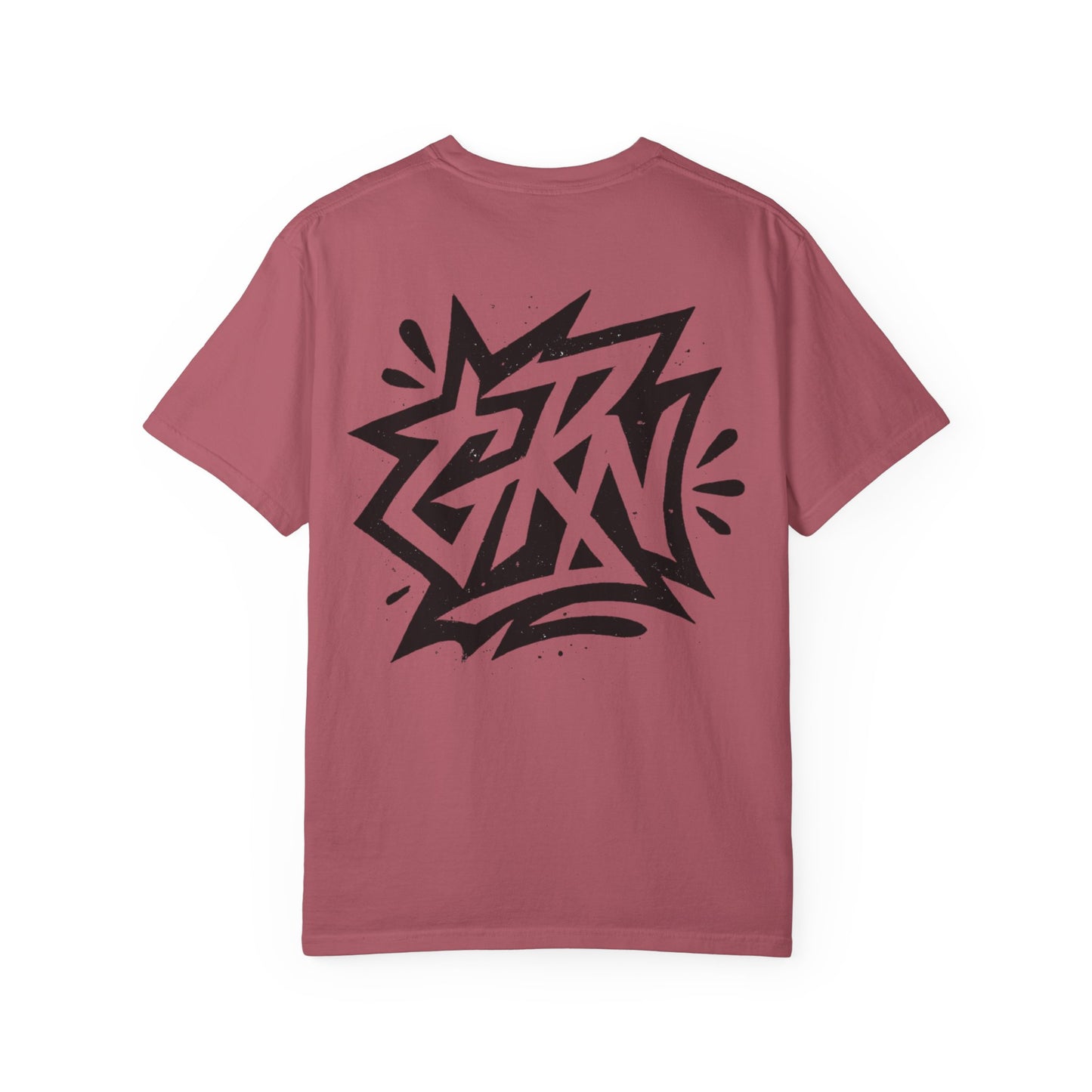 Stylish Unisex Garment-Dyed T-Shirt with Bold Graffiti Design