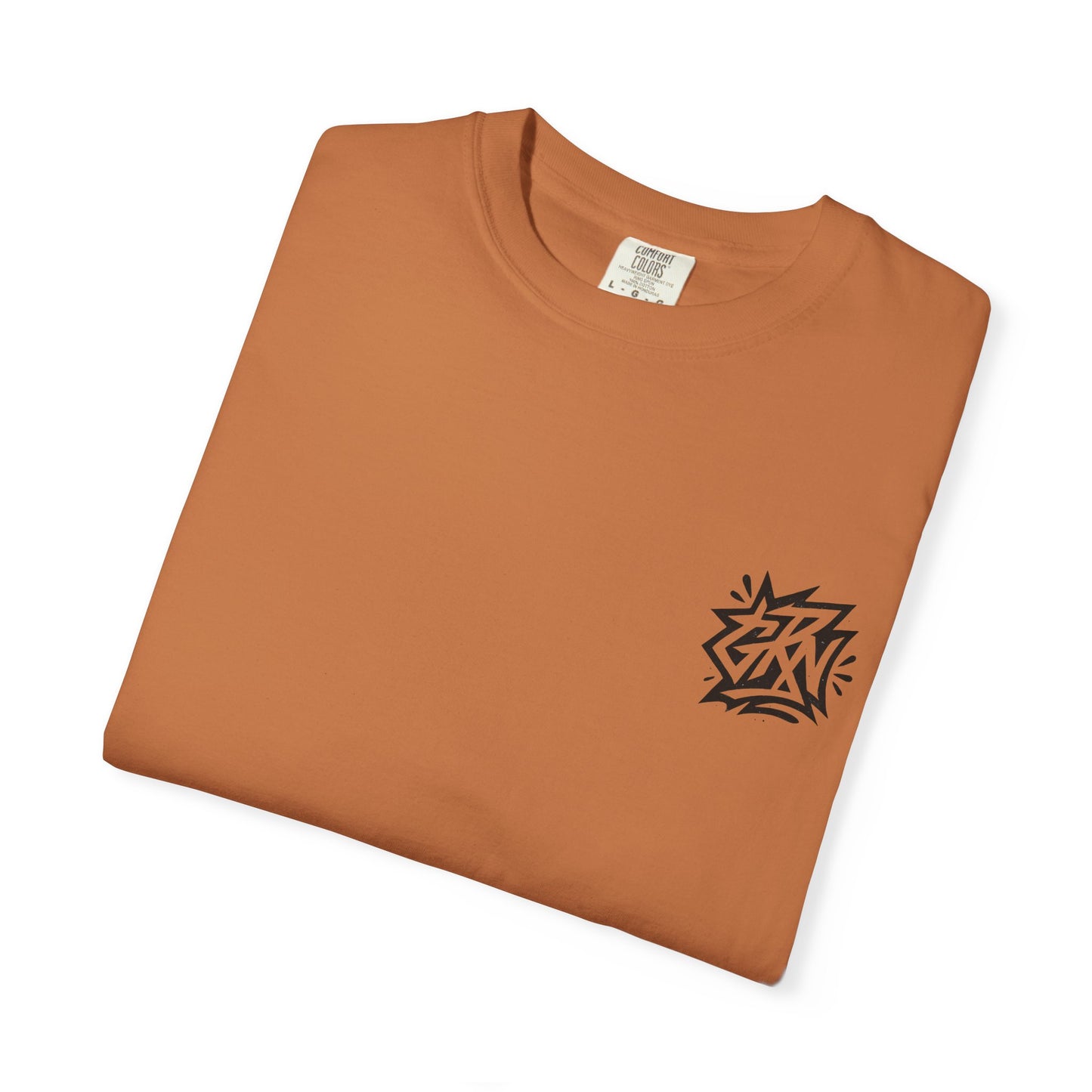 Stylish Unisex Garment-Dyed T-Shirt with Bold Graffiti Design