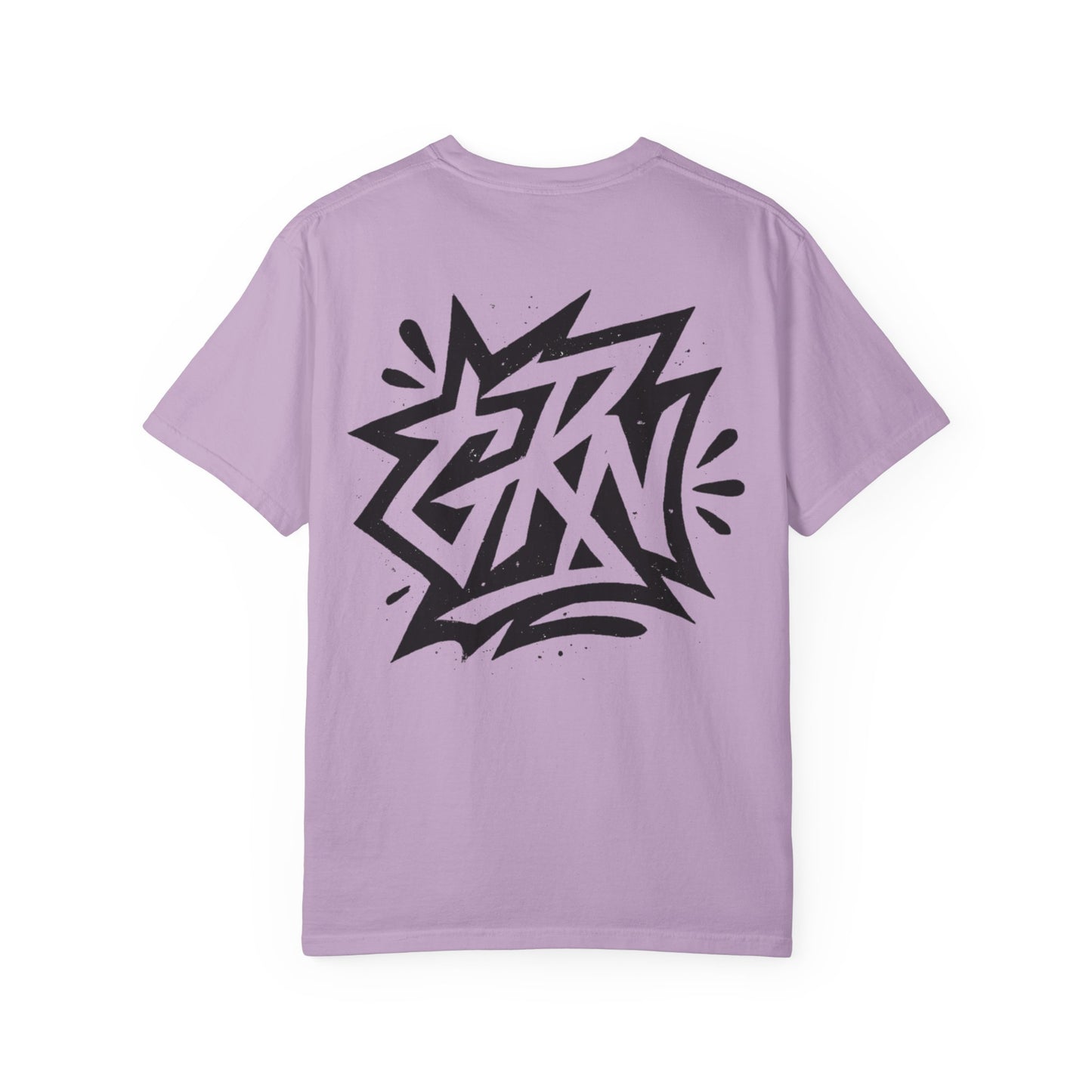 Stylish Unisex Garment-Dyed T-Shirt with Bold Graffiti Design
