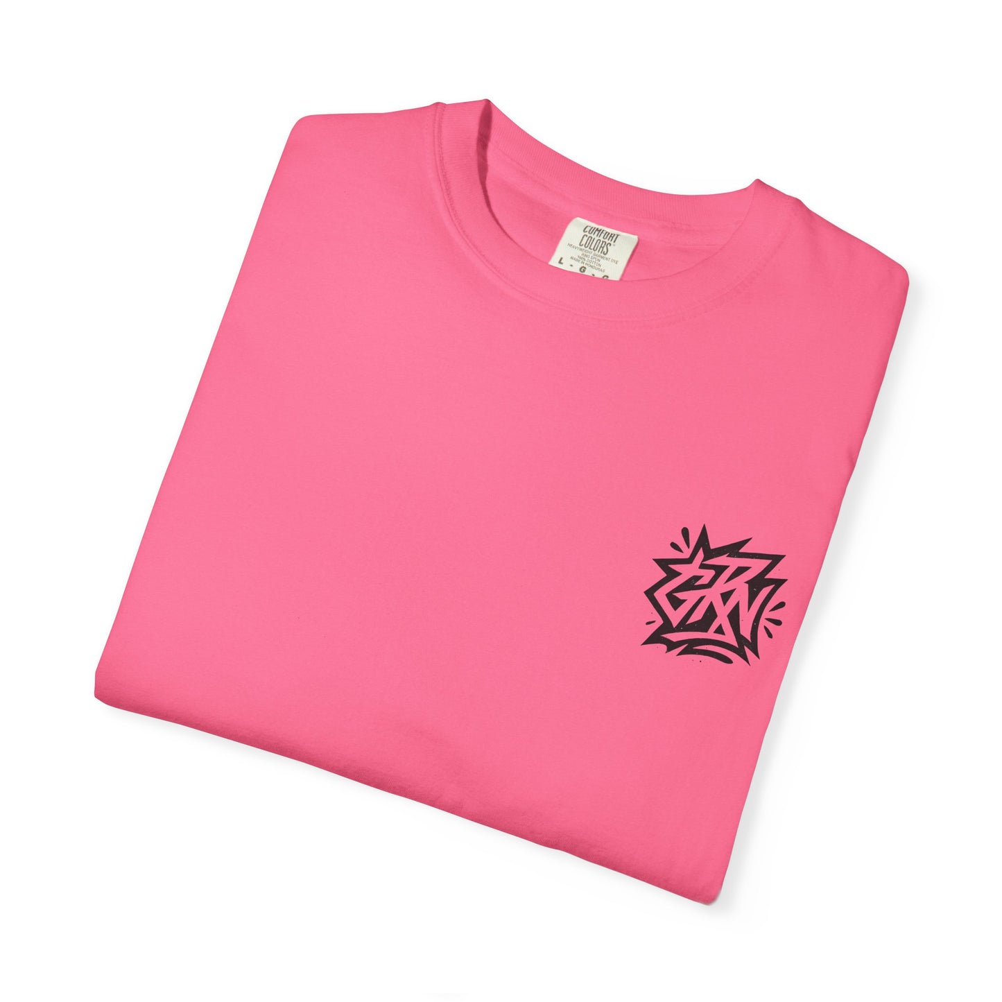 Stylish Unisex Garment-Dyed T-Shirt with Bold Graffiti Design